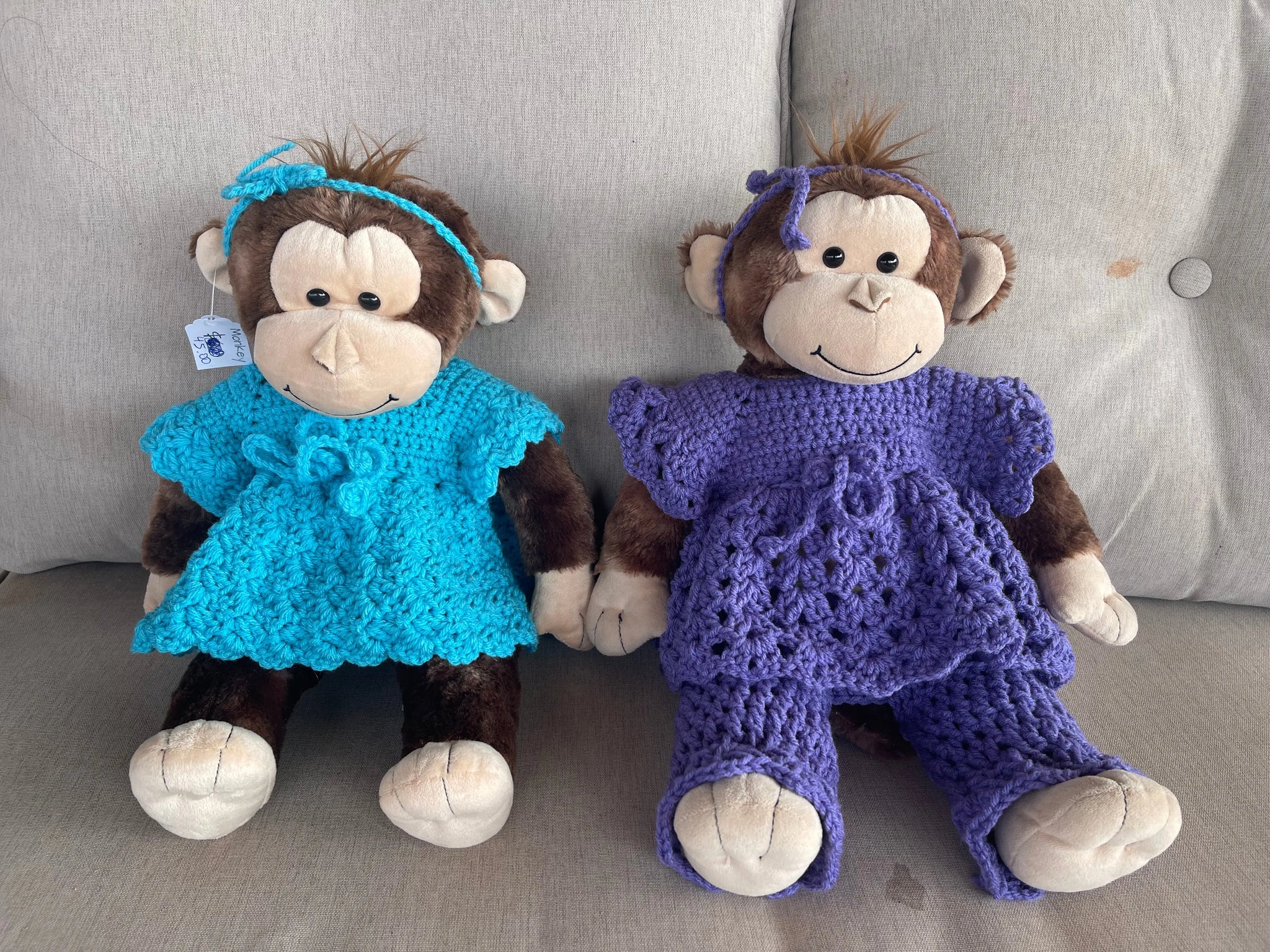 Trance Monkey Plush Toy w/ Hand Crocheted Outfit eutaptics® FasterEFT